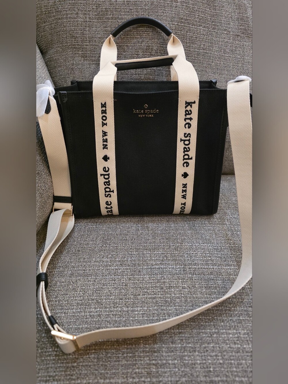 Kate Spade Small Black Canvas Tote